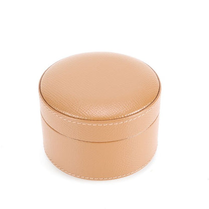 Unused Bulgari Jewelry Case Travel Accessories Box Storage Small Leather Brown