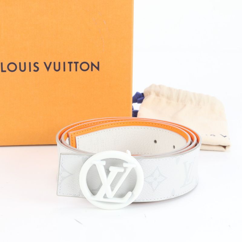 Louis Vuitton Monogram Santure LV Circle Belt M0169 Leather Business Men's EEE