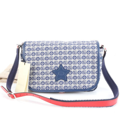 Unused Gucci Star GG Canvas Leather Shoulder Bag Crossbody 664143 Ladies MEE