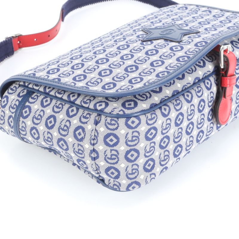 Unused Gucci Star GG Canvas Leather Shoulder Bag Crossbody 664143 Ladies MEE