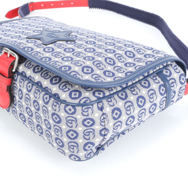 Unused Gucci Star GG Canvas Leather Shoulder Bag Crossbody 664143 Ladies MEE