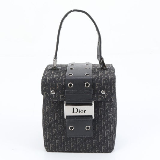 Polar Christian Dior Trotter Street Chic Vanity Bag Leather Hand Tote Black