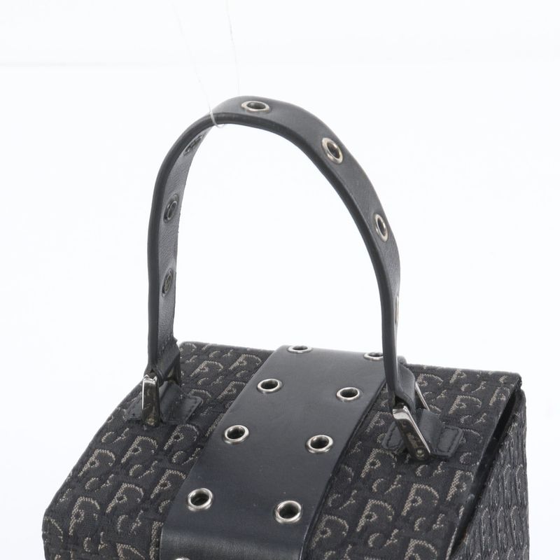 Polar Christian Dior Trotter Street Chic Vanity Bag Leather Hand Tote Black