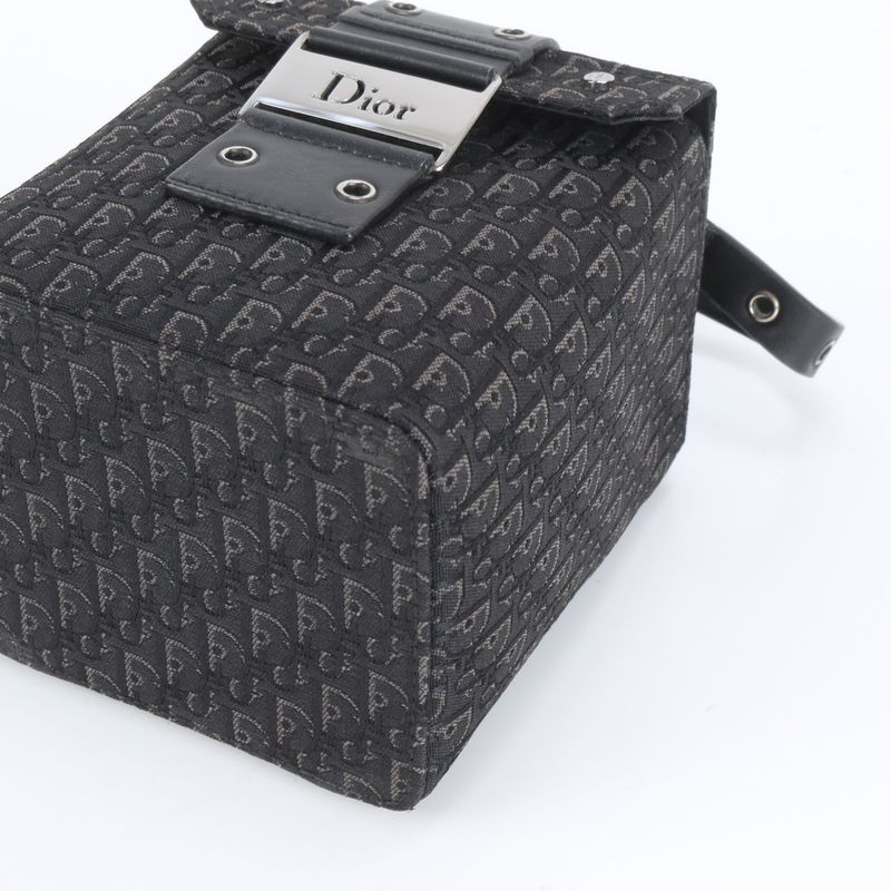 Polar Christian Dior Trotter Street Chic Vanity Bag Leather Hand Tote Black