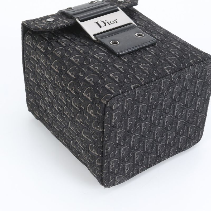 Polar Christian Dior Trotter Street Chic Vanity Bag Leather Hand Tote Black