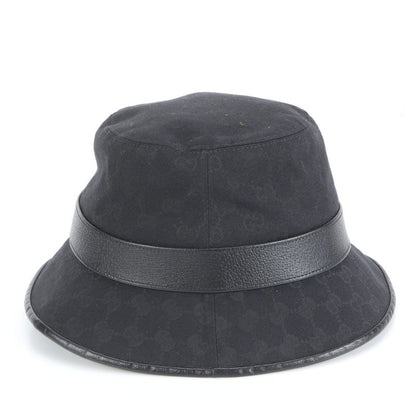Current Gucci GG Canvas Double G Bucket Hat Bucket Hat Leather Belt Black Men's