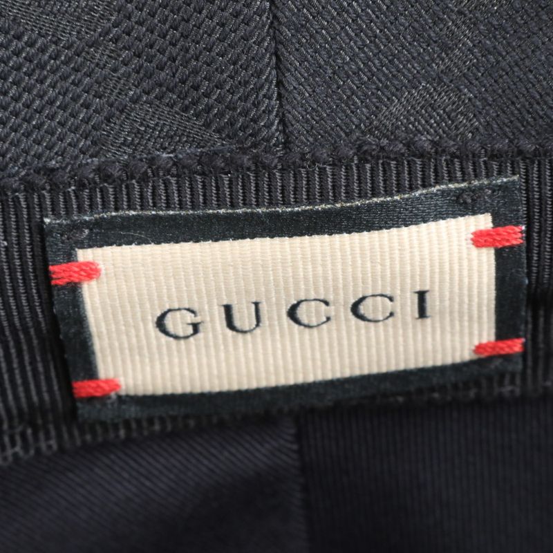 Current Gucci GG Canvas Double G Bucket Hat Bucket Hat Leather Belt Black Men's