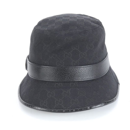 Current Gucci GG Canvas Double G Bucket Hat Bucket Hat Leather Belt Black Men's
