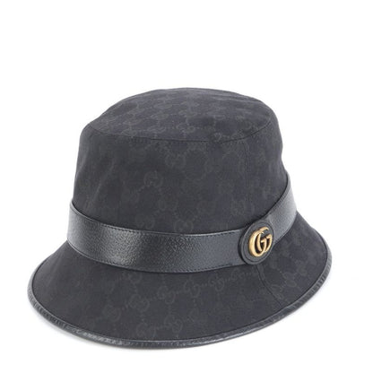 Current Gucci GG Canvas Double G Bucket Hat Bucket Hat 576587 4hg53 Leather