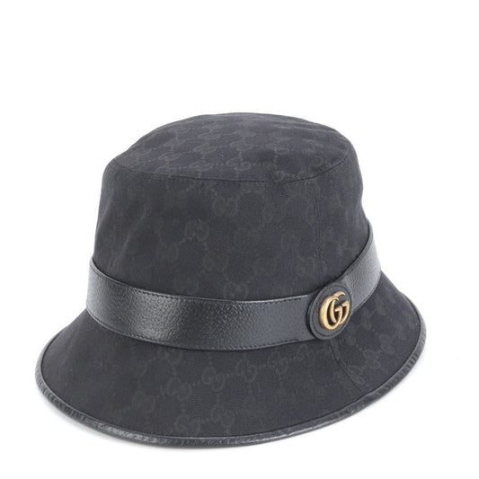 Current Gucci GG Canvas Double G Bucket Hat Bucket Hat 576587 4hg53 Leather