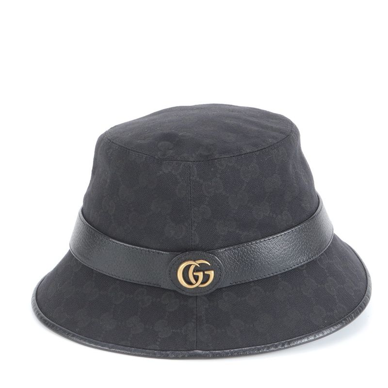 Current Gucci GG Canvas Double G Bucket Hat Bucket Hat 576587 4hg53 Leather