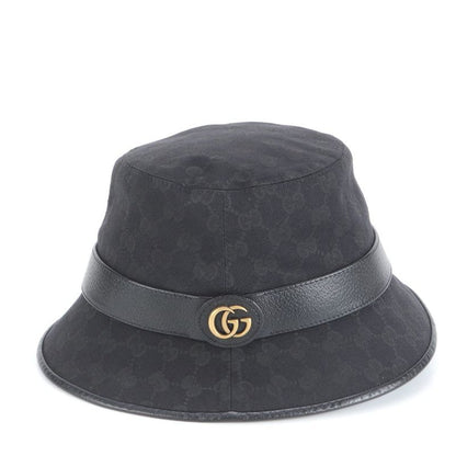 Current Gucci GG Canvas Double G Bucket Hat Bucket Hat 576587 4hg53 Leather