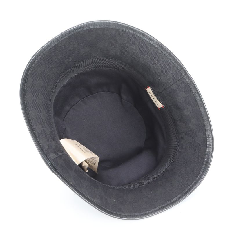 Current Gucci GG Canvas Double G Bucket Hat Bucket Hat 576587 4hg53 Leather
