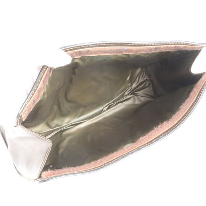 Old Gucci GG Supreme Sherry Line Leather Second Bag Clutch Pouch Brown Brand