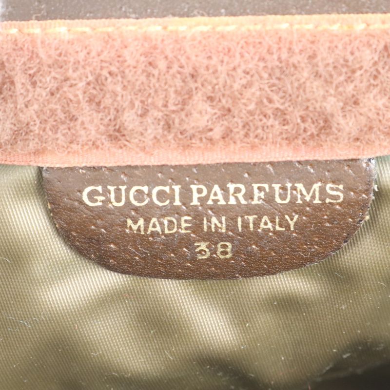 Old Gucci GG Supreme Sherry Line Leather Second Bag Clutch Pouch Brown Brand