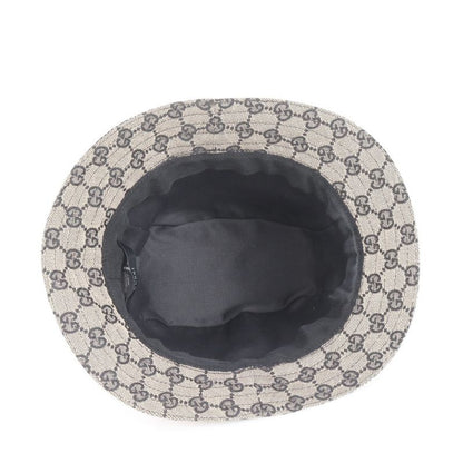 Gucci GG Canvas Logo Plate Bucket Hat Bucket Hat Navy Gold Hardware Fashion