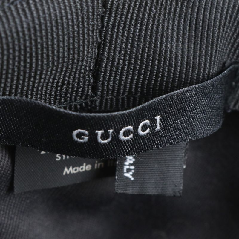 Gucci GG Canvas Logo Plate Bucket Hat Bucket Hat Navy Gold Hardware Fashion