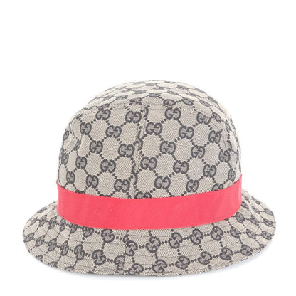 Gucci GG Canvas Logo Plate Bucket Hat Bucket Hat Navy Gold Hardware Fashion