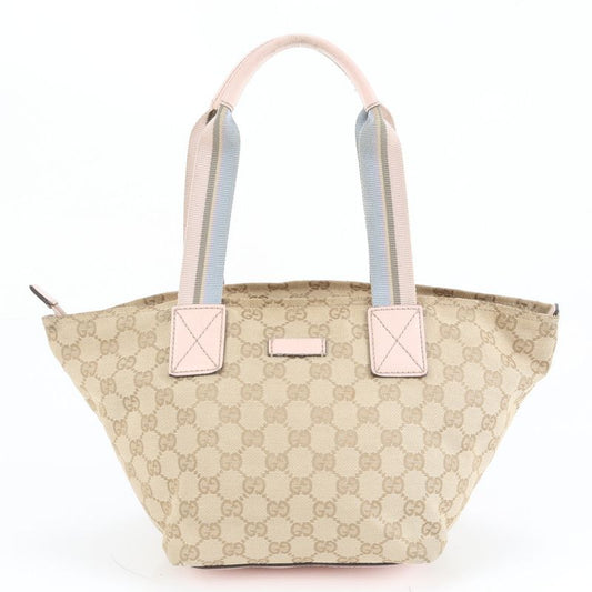 Polar Gucci GG Canvas Leather Handbag Tote 131228 Beige Women's EEE Dc23-2