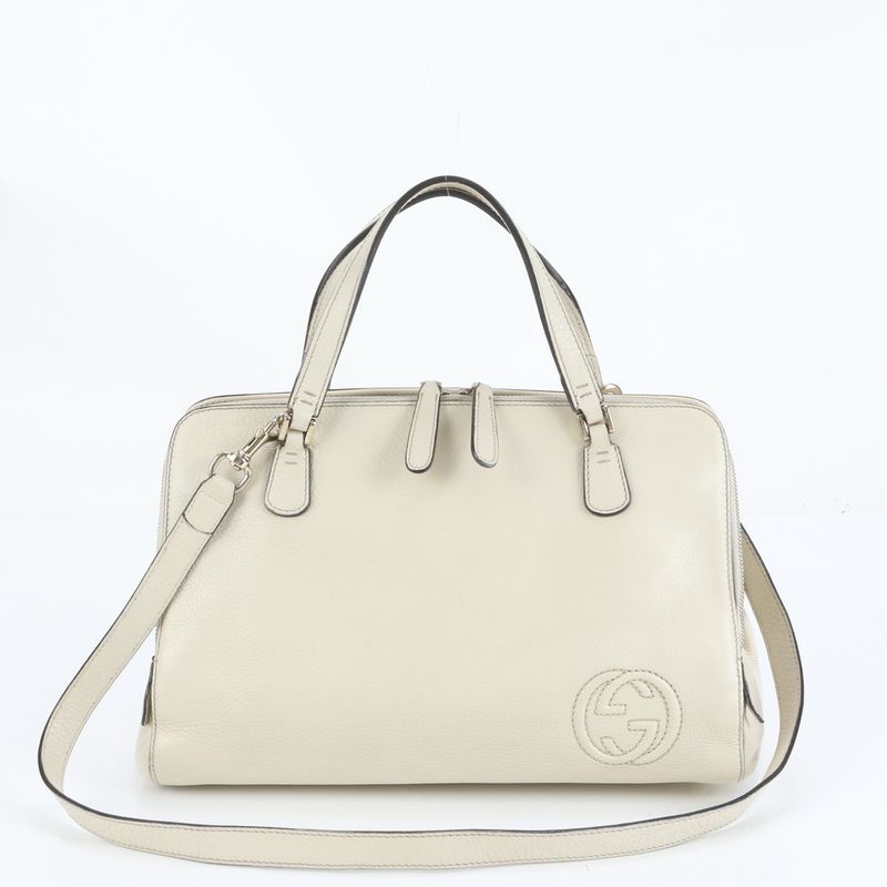 Polar Gucci Interlocking G Leather 2WAY Shoulder Bag Crossbody Hand Tote 338971