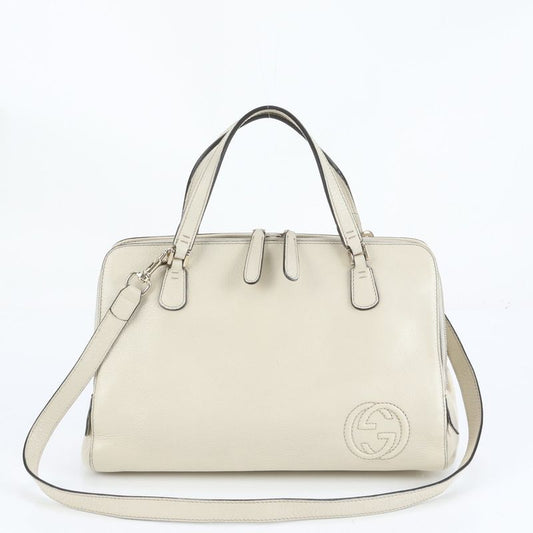 Polar Gucci Interlocking G Leather 2WAY Shoulder Bag Crossbody Hand Tote 338971