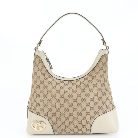 Gucci GG Canvas Lovely Heart 257070 Leather Shoulder Bag Shoulder One Shoulder