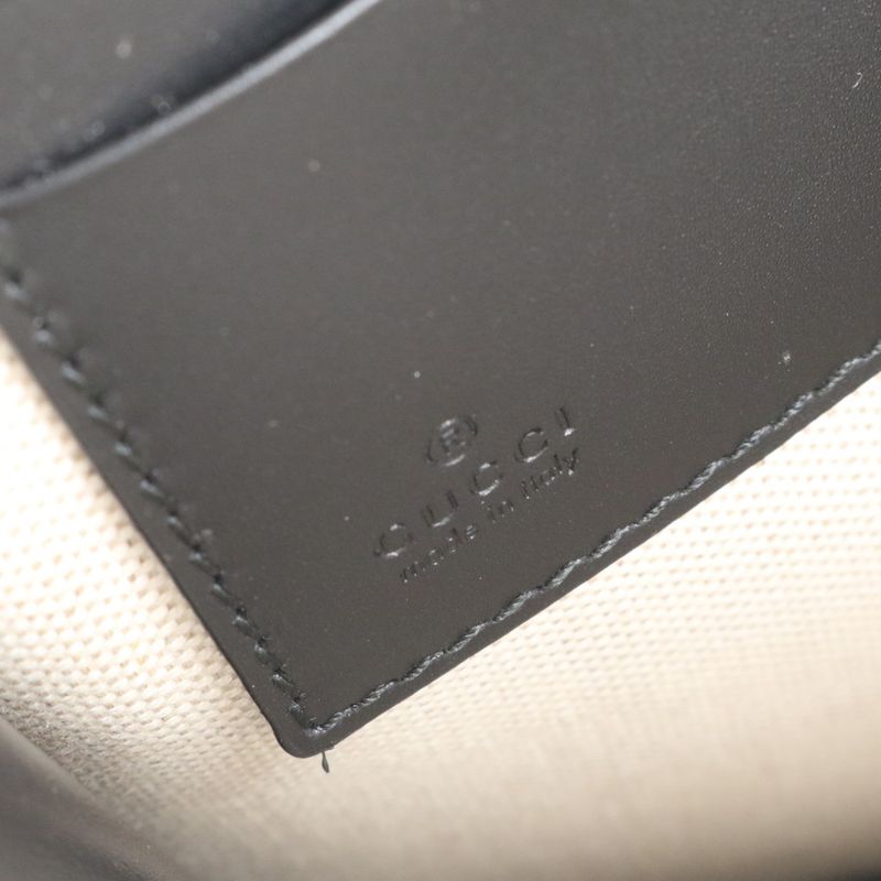 Unused Gucci GG Supreme Taiga Print 575136 Leather Second Bag Clutch Black