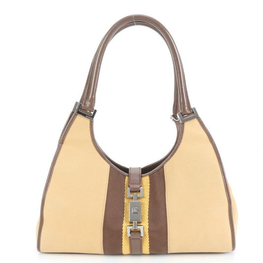 Gucci Jackie Leather Tote Bag Shoulder 002 1067 Brown Silver Hardware Women's