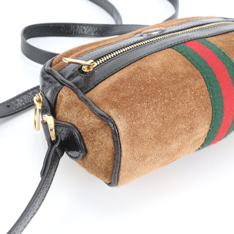 Gucci Sherry Line Leather Shoulder Bag Crossbody 573321 Brown Genuine Leather