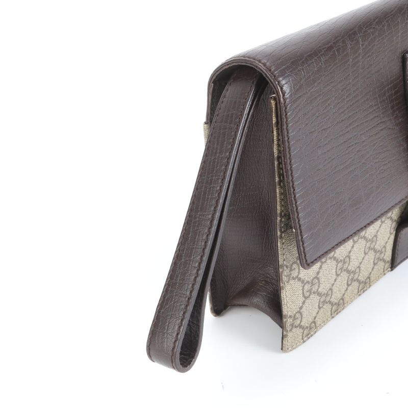 Polar Gucci GG Supreme Leather Second Bag 131213 Clutch Brand Gents Brown Men's