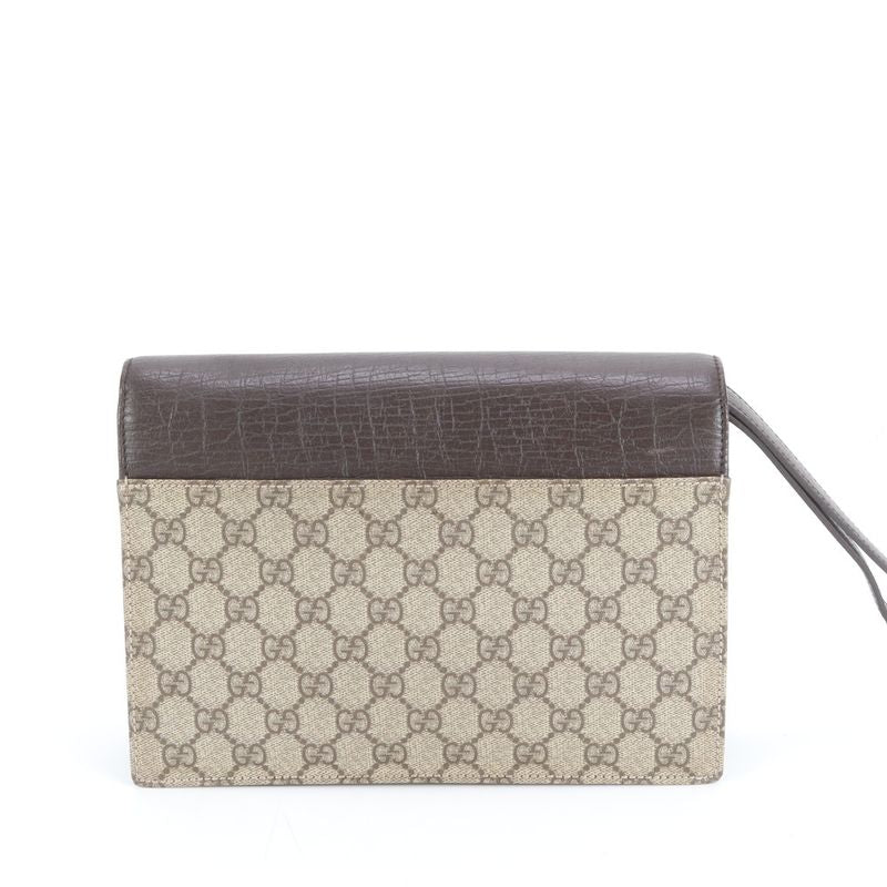 Polar Gucci GG Supreme Leather Second Bag 131213 Clutch Brand Gents Brown Men's