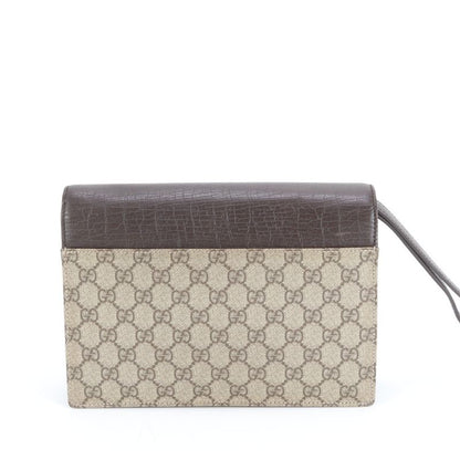 Polar Gucci GG Supreme Leather Second Bag 131213 Clutch Brand Gents Brown Men's