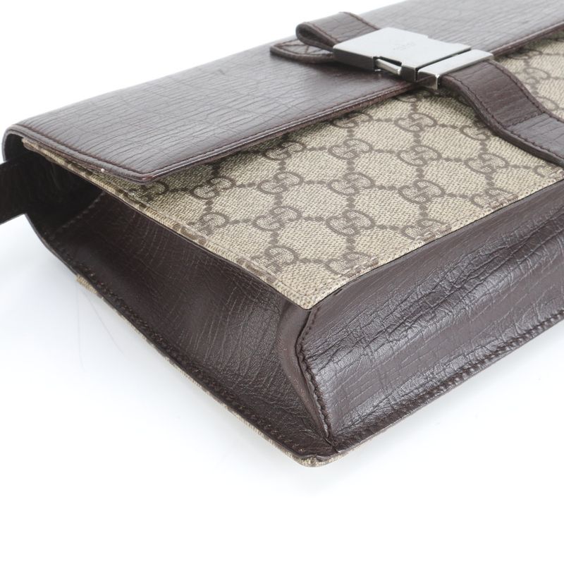 Polar Gucci GG Supreme Leather Second Bag 131213 Clutch Brand Gents Brown Men's