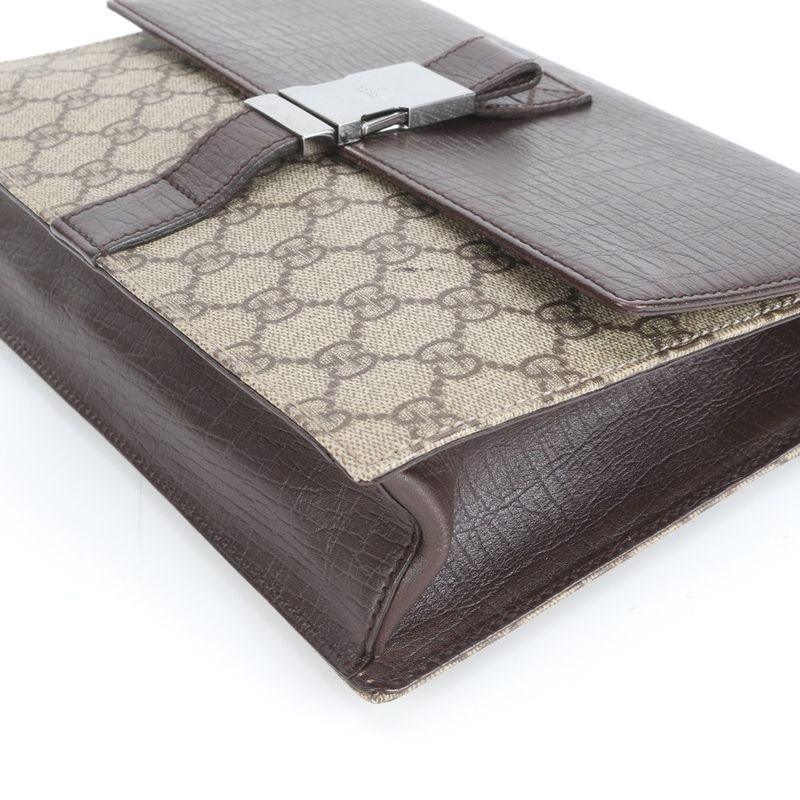 Polar Gucci GG Supreme Leather Second Bag 131213 Clutch Brand Gents Brown Men's