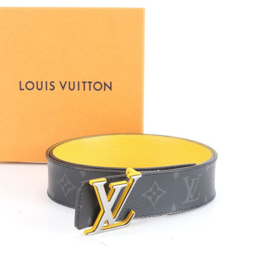 Extreme Louis Vuitton Monogram Eclipse Epi Santure LV Initial Reversible Belt