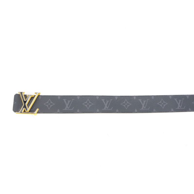 Extreme Louis Vuitton Monogram Eclipse Epi Santure LV Initial Reversible Belt