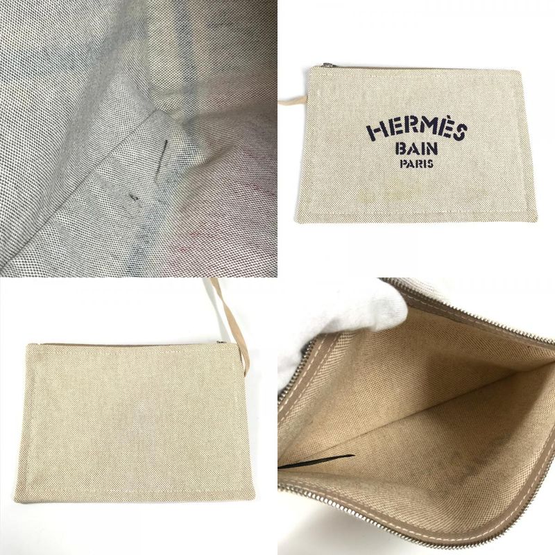 Hermes Shoulder Bag Sebas de Plage Logo Cotton Multicolor