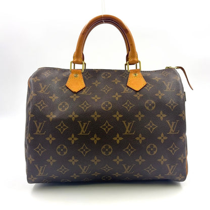 Louis Vuitton Speedy 30 Monogram Monogram Leather ×PVC Brown Hand Bag Gold