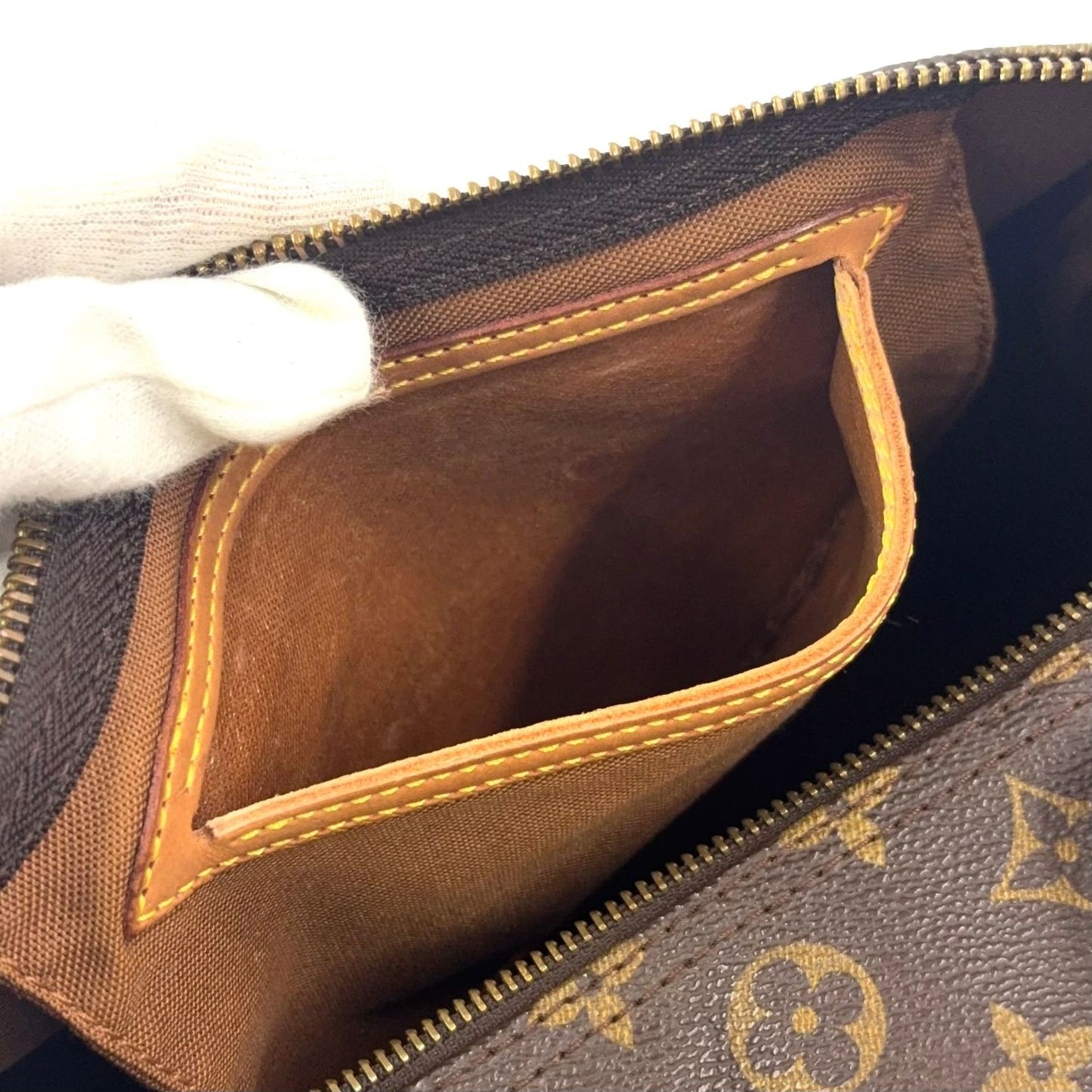 Louis Vuitton Speedy 30 Monogram Monogram Leather ×PVC Brown Hand Bag Gold