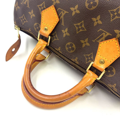 Louis Vuitton Speedy 30 Monogram Monogram Leather ×PVC Brown Hand Bag Gold
