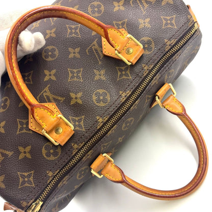 Louis Vuitton Speedy 30 Monogram Monogram Leather ×PVC Brown Hand Bag Gold