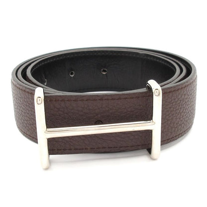 Hermes Belt - Dark Brown and Silver H Buckle Leather