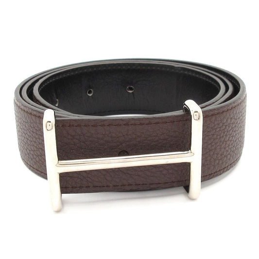 Hermes Belt - Dark Brown and Silver H Buckle Leather