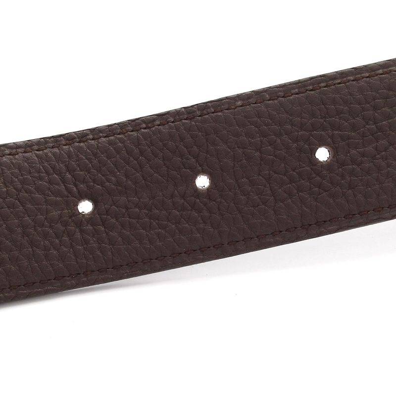 Hermes Belt - Dark Brown and Silver H Buckle Leather