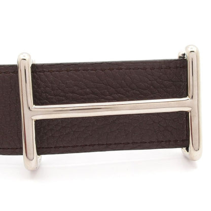 Hermes Belt - Dark Brown and Silver H Buckle Leather