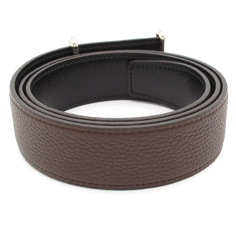Hermes Belt - Dark Brown and Silver H Buckle Leather