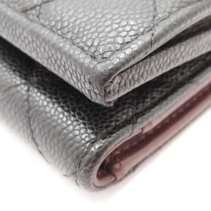 Chanel Trifold Wallet Matelasse Classic Small Flap Wallet Black Gold Hardware