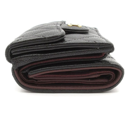 Chanel Trifold Wallet Matelasse Classic Small Flap Wallet Black Gold Hardware