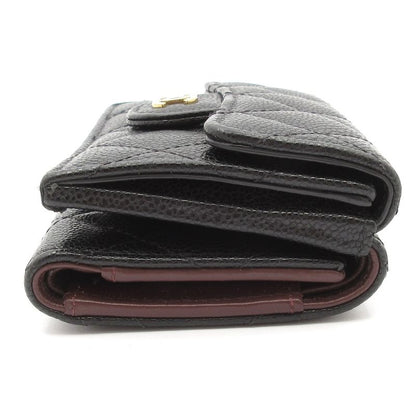 Chanel Trifold Wallet Matelasse Classic Small Flap Wallet Black Gold Hardware