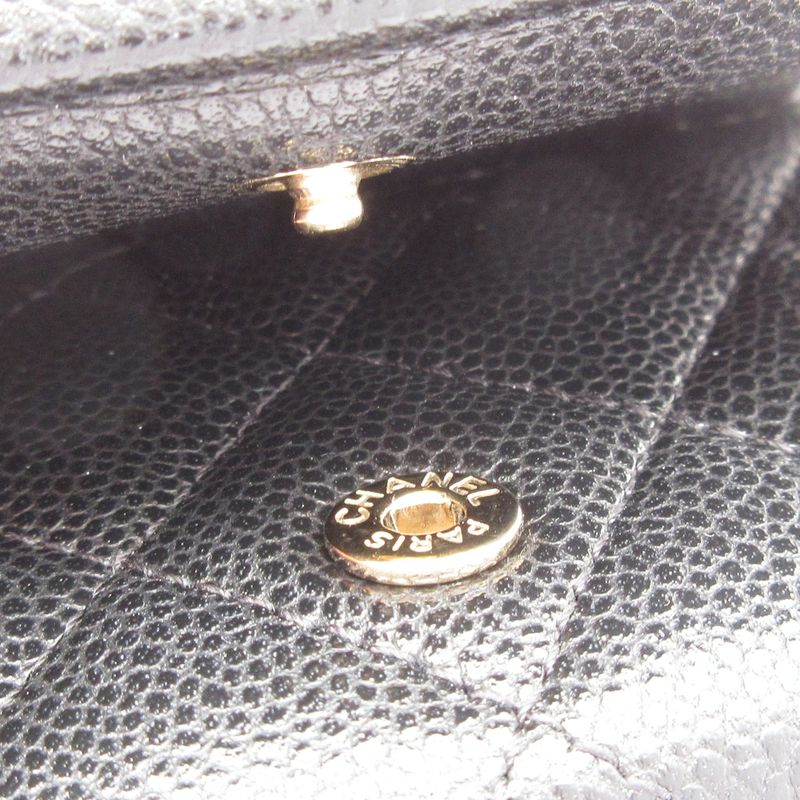 Chanel Trifold Wallet Matelasse Classic Small Flap Wallet Black Gold Hardware